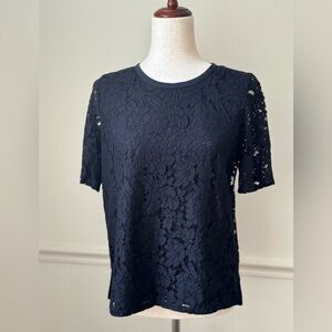 Madewell black lace blouse size small